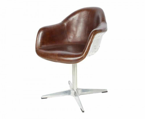 Fauteuil de bureau vintage en cuir pleine fleur AVIATEUR II