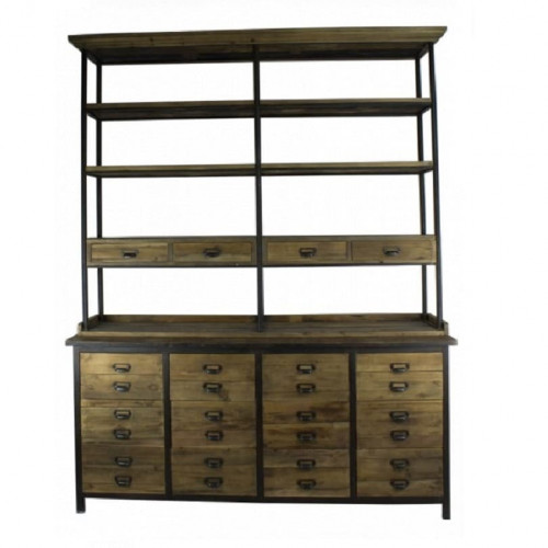 Etagère Vintage industrielle métal & Vieux Bois - 141x48x231 cm