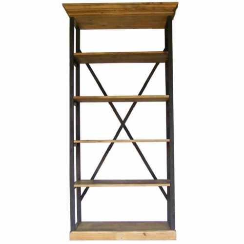 Etagère Vintage industrielle métal & Vieux Bois