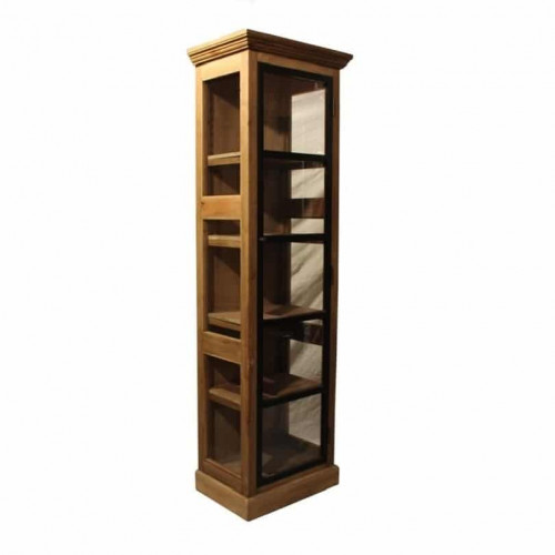 Vitrine vintage industrielle métal & Vieux Bois - 61x37x208 cm