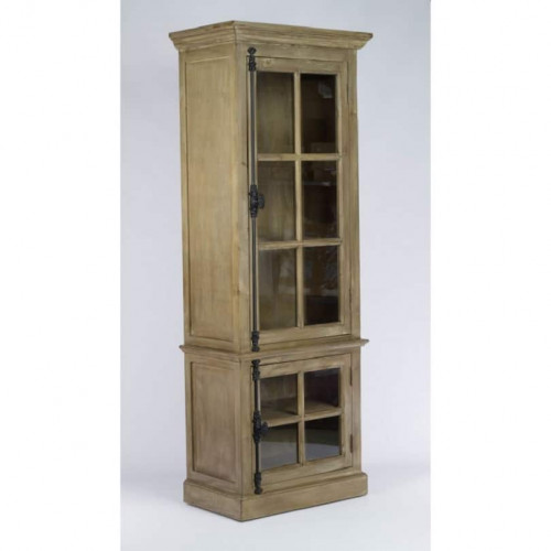 Vitrine Vintage industrielle métal & Vieux Bois