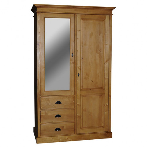 Armoire ROMANE en pin massif - 120x59x197 cm