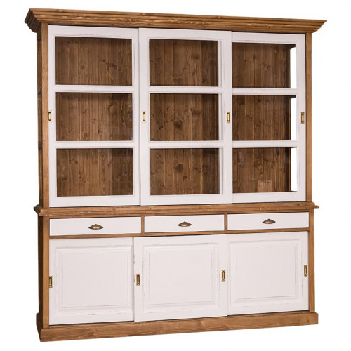 Buffet bas ROMANE en bois massif - 196x53x86 cm