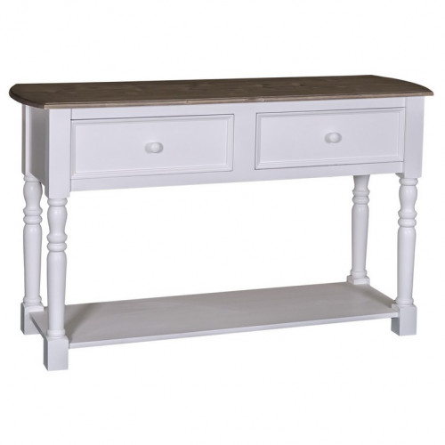 Console en bois massif - 2 niveaux 2 tiroirs