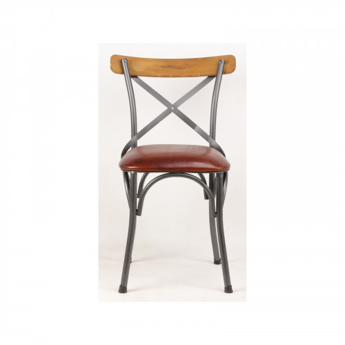 Chaise « Oslo » de bistrot industrielle en cuir
