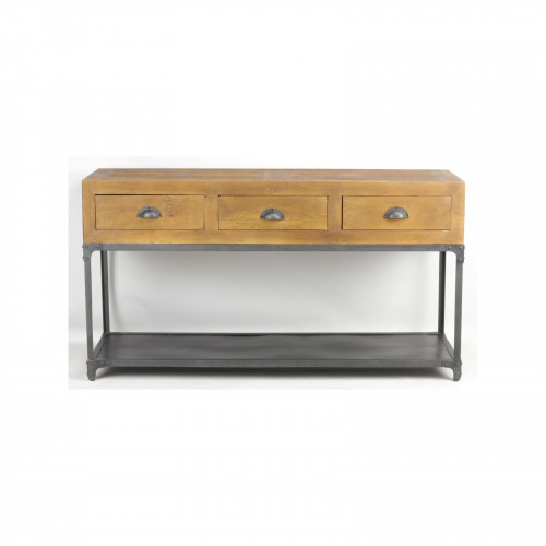 Console "Denton" de style industriel en bois