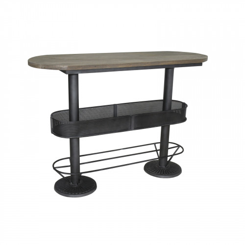 Mange debout "Skien" industriel 150x45 avec repose pied