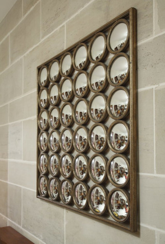 Grand miroir sorcière en métal de style industriel - 104x104 cm