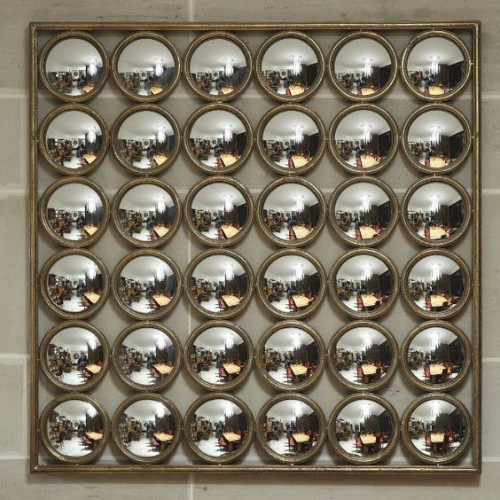 Grand miroir sorcière en métal de style industriel - 104x104 cm