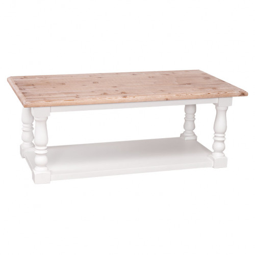 Table basse en bois massif ROMANE - 120x65x48 cm