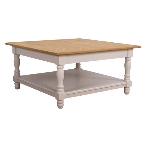 Table basse en pin massif ROMANE - 90x90x45 cm