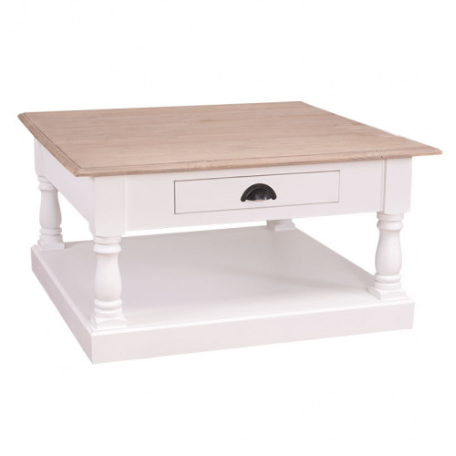 Table basse en bois massif ROMANE - 90x90x47 cm