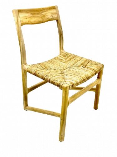 Chaise en Teck et assise Paillée