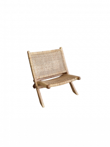 Fauteuil pliant en Teck et Osier