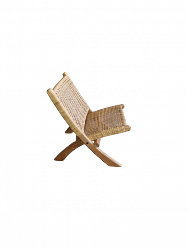 Fauteuil pliant en Teck et Osier