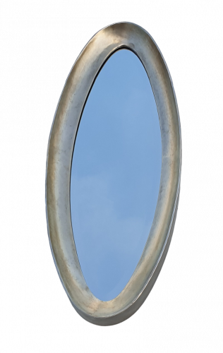Miroir ovale argenté