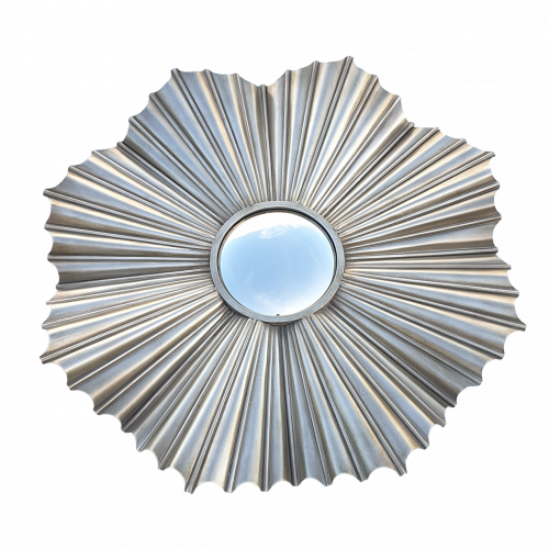 Miroir soleil corolle argentée
