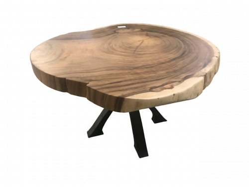 Table à manger ronde en Acacia vernis
