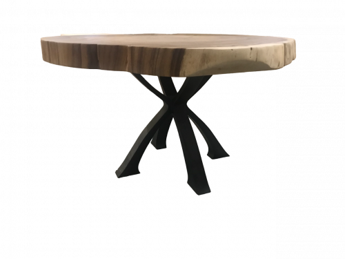 Table à manger ronde en Acacia vernis