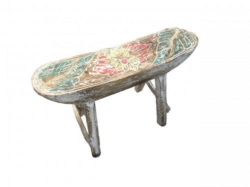 Tabouret peint en Teck