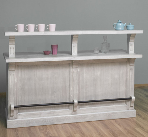 Comptoir Banque d'accueil en pin massif - 180x68x120cm