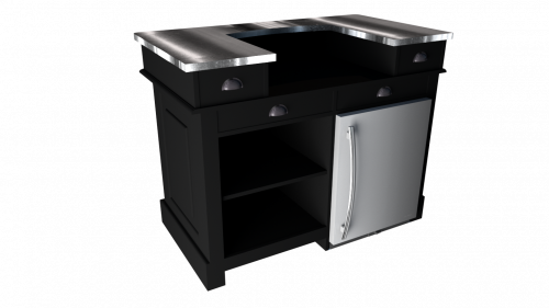 Comptoir Bar 140 cm pour électroménager - Plateau en acier Zingué