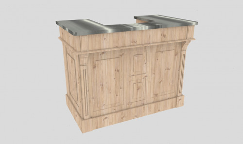 Comptoir Bar 140 cm pour électroménager - Plateau en acier Zingué