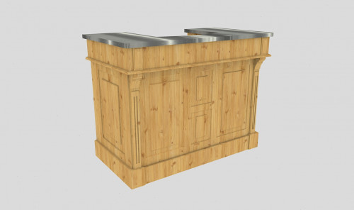 Comptoir Bar 140 cm pour électroménager - Plateau en acier Zingué