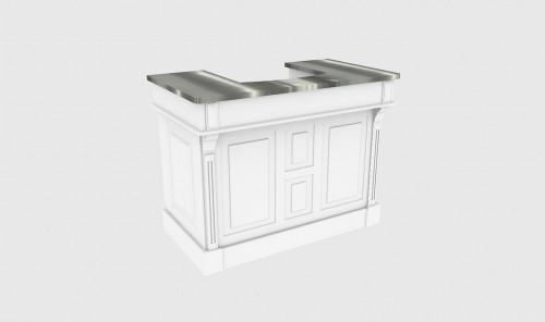 Comptoir Bar 140 cm pour électroménager - Plateau en acier Zingué
