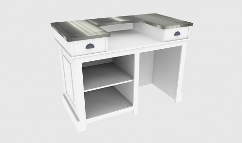 Comptoir Bar 150 cm pour électroménager - Plateau en acier Zingué