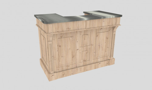 Comptoir Bar 150 cm pour électroménager - Plateau en acier Zingué