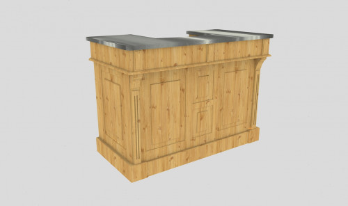 Comptoir Bar 150 cm pour électroménager - Plateau en acier Zingué