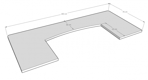 Comptoir Bar 180 cm - Plateau en acier Zingué et espace électroménager