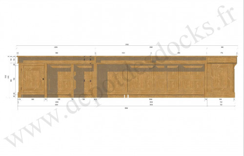 Comptoir Bar d'angle PROFESSIONNEL personnalisable en pin massif plateau acier Zingué | (578+168)x78x107cm