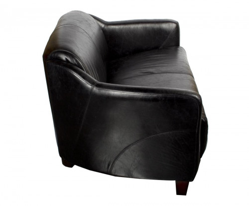 Canapé vintage OXFORD en cuir noir