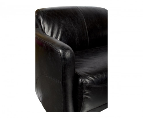 Canapé vintage OXFORD en cuir noir