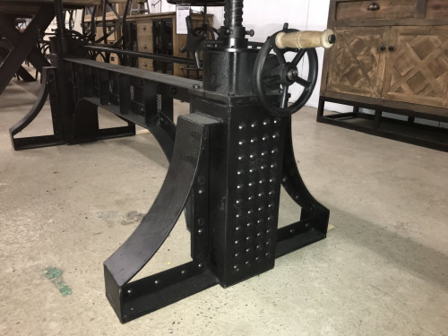 Pied de table industrielle à manivelle en fonte - 160x60 cm