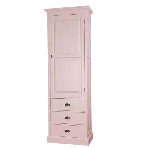 Armoire Bonnetière avec 1 Porte et 3 Tiroirs ROMANE | 75x41x220cm