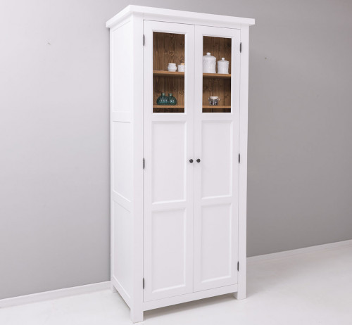 Armoire de cuisine multi-rangements en bois massif ROMANE - 96x65x220cm