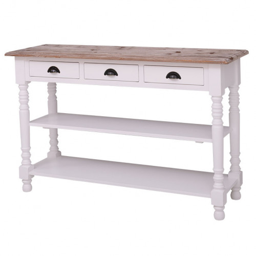 Console 3 tiroirs en bois Massif ROMANE - 145x45x89cm