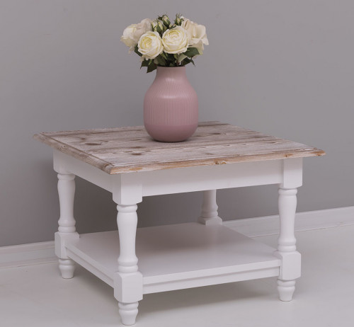 Table basse en bois massif ROMANE - 65x65x45cm