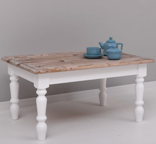 Table basse en bois massif ROMANE - 90x65x45cm