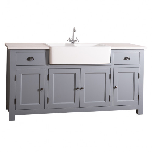 Meuble de cuisine ROMANE avec évier timbre double bacs intégré - 180x65x90 cm