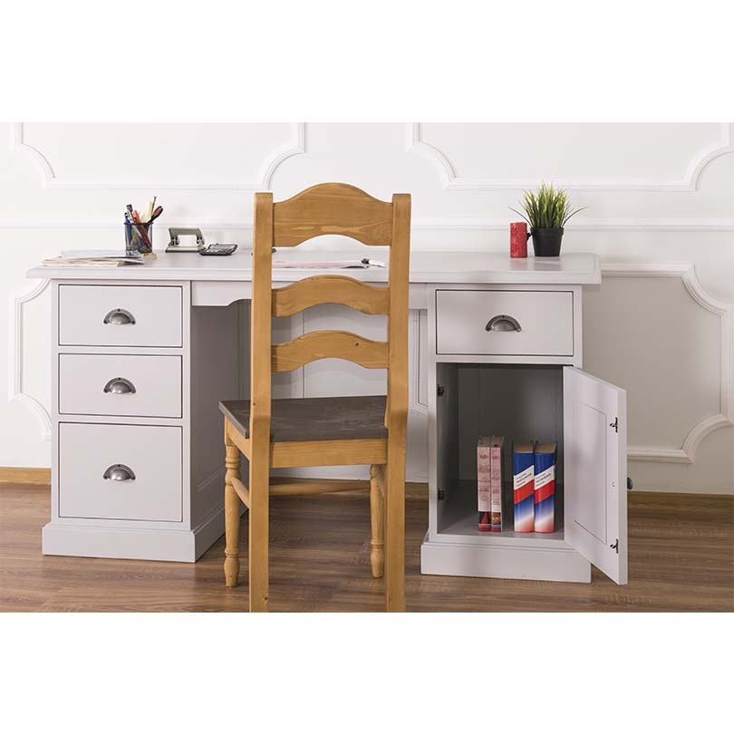 Bureau 4 tiroirs en bois L130cm - GRUDE