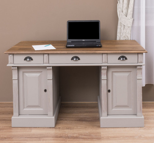 Bureau en bois massif ROMANE - 140x70x78 cm