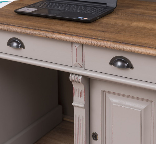Bureau en bois massif ROMANE - 140x70x78 cm