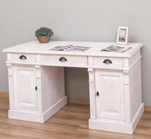 Bureau en bois massif ROMANE - 140x70x78 cm