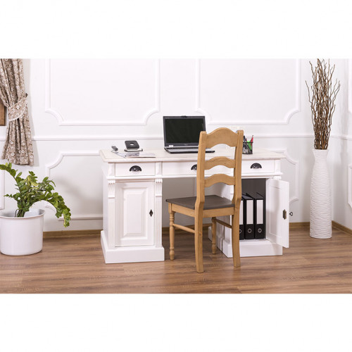 Bureau en bois massif ROMANE - 140x70x78 cm