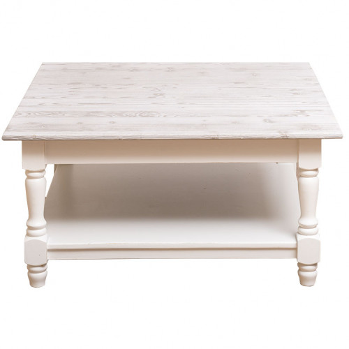 Table basse en pin massif ROMANE - 90x90x45 cm