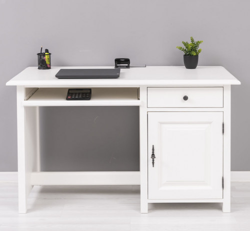 Bureau avec 1 porte, 1 tiroir, et tablette coulissante | 130x60x78cm